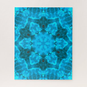 Frosty Ice Blue Snowflake Kaleidoscope Muster