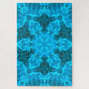 Frosty Ice Blue Snowflake Kaleidoscope Muster