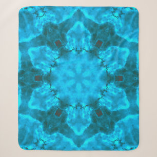 Frosty Ice Blue Snowflake Kaleidoscope Muster Sherpadecke