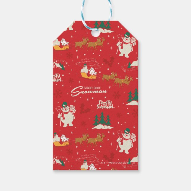 Frosty - Jedermanns liebstes Schneemannsmuster Geschenkanhänger (Vorderseite)