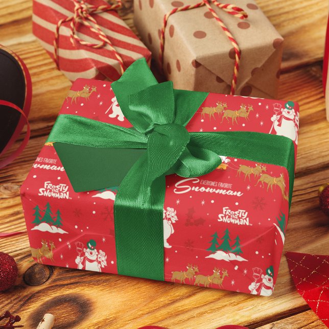 Frosty - Jedermanns liebstes Schneemannsmuster Geschenkpapier Set (Wrapping paper on gift)