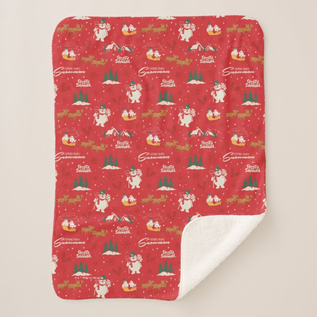 Frosty - Jedermanns liebstes Schneemannsmuster Sherpadecke (Vorderseite)