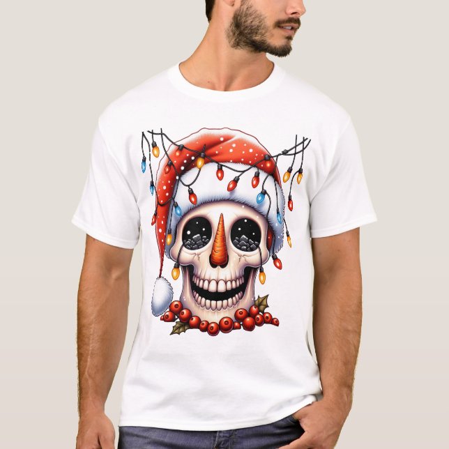 Frosty Jolly Skull Shirt Weihnachten Snowman Skull (Vorderseite)