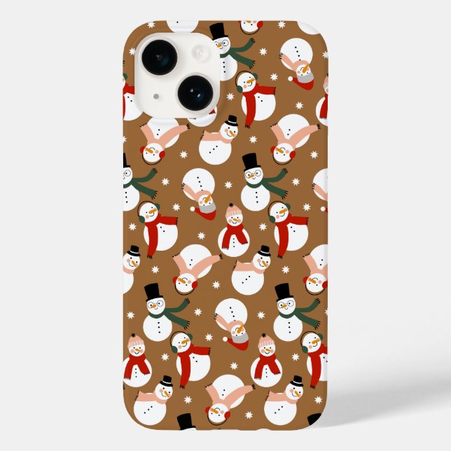 Frosty Merry Snowman Wonderland Case-Mate iPhone 14 Hülle (Rückseite)
