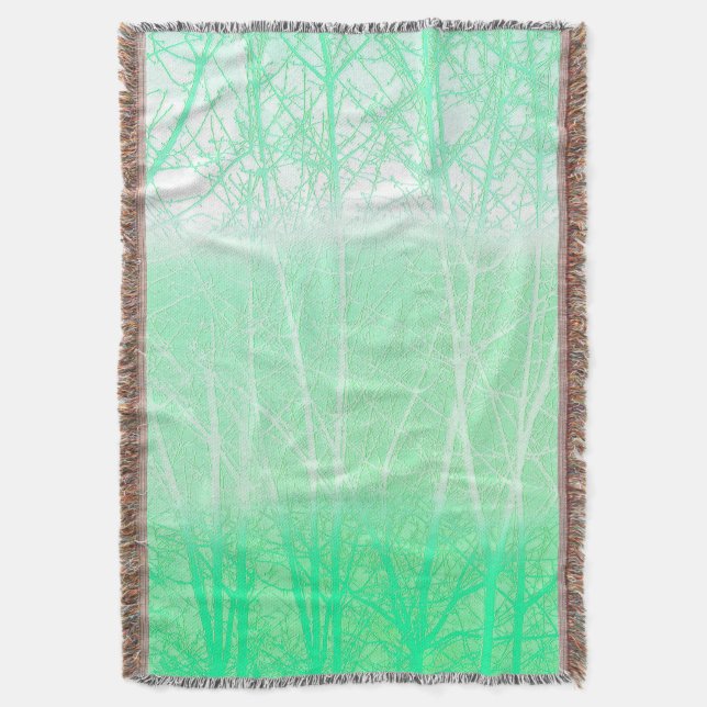 Frosty Misty Branches Mint Green Decke (Vorderseite Vertikal)