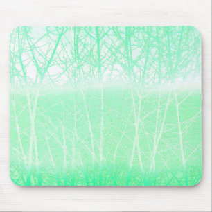 Frosty Misty Branches Mint Green Mousepad