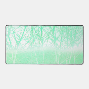 Frosty Misty Branches Mint Green Schreibtischunterlage