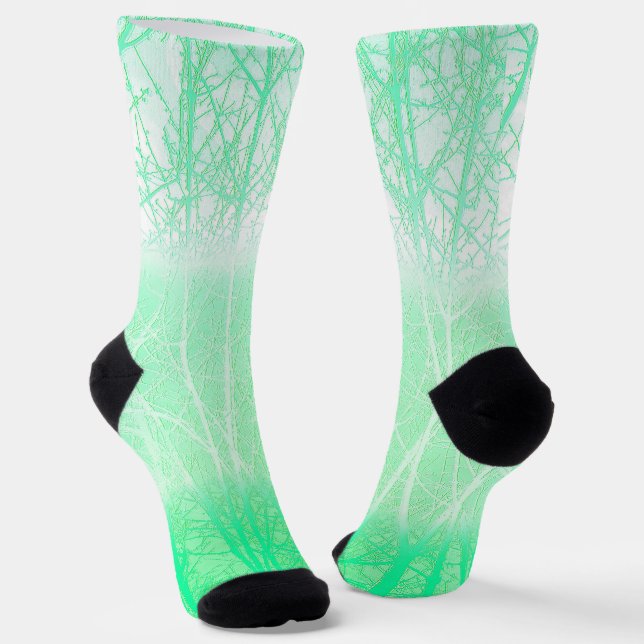 Frosty Misty Branches Mint Green Socken (Gewinkelt)