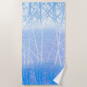 Frosty MIsty Trees Baby Blue Strandtuch