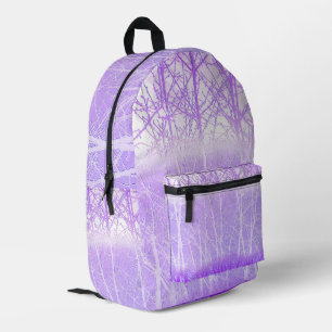 Frosty Misty Trees in Lilac Lavender Bedruckter Rucksack