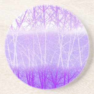 Frosty Misty Trees in Lilac Lavender Getränkeuntersetzer