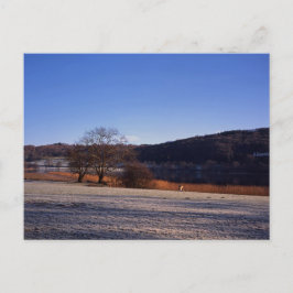 Frosty Morgens Esthwaite Water Cumbria England Postkarte