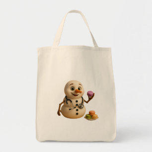 Frosty - Niedlicher Schneemann-Doktor mit Macarons Tragetasche