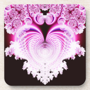 Frosty Pink Heart Untersetzer
