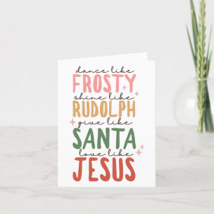 Frosty Rudolph Père Noël Jesus Carte de Noël
