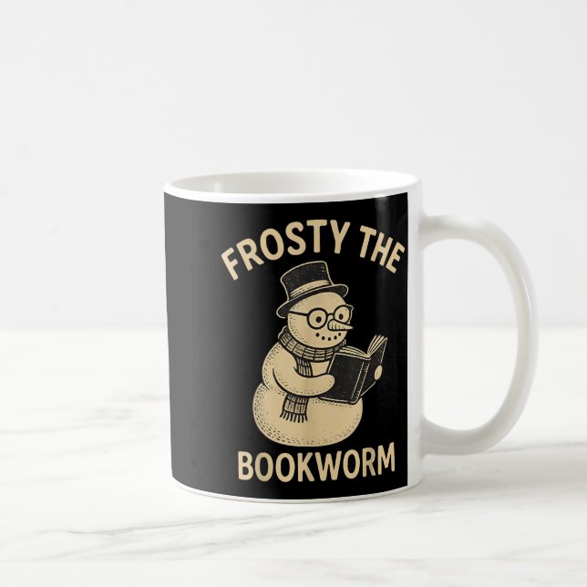 Frosty The Bookworm Snowman Reading  Kaffeetasse (Rechts)