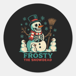 Frosty The Snowdead-Shirt Skelett-Schneemann Humor Runder Aufkleber