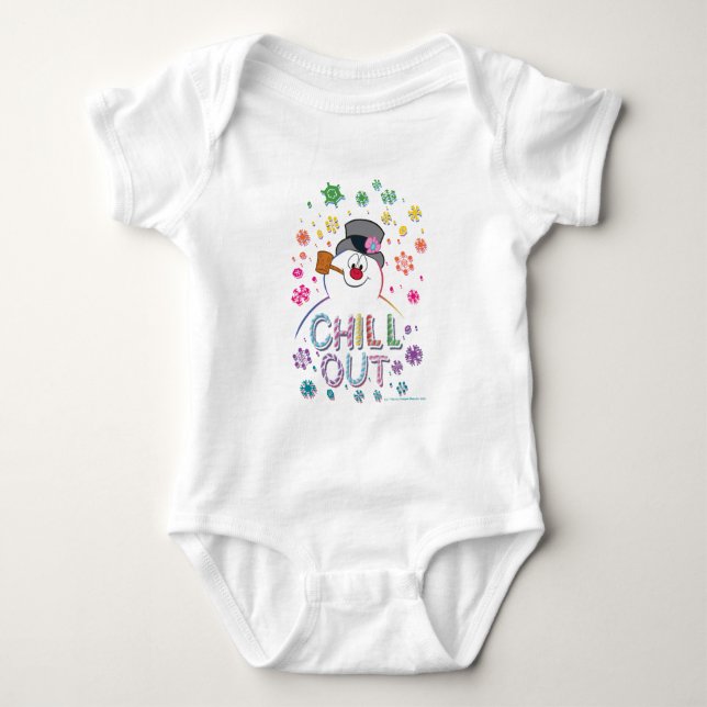 Frosty the Snowman™ | "Chill Out" Regenbogenfarben Baby Strampler (Vorderseite)