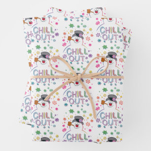 Frosty the Snowman™   "Chill Out" Regenbogenfarben Geschenkpapier Set