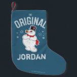 Frosty the Snowman™ | Das Original Kleiner Weihnachtsstrumpf<br><div class="desc">Karo aus diesem Retro-Klassiker Frosty the Snowman mit Vintagen Notrufzeichen und den Worten: "Das Original".</div>
