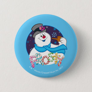 Frosty the Snowman™ Farbige Candy Cane Name Button