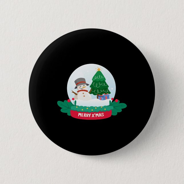 Frosty the Snowman Frohe Weihnachten Button (Vorderseite)