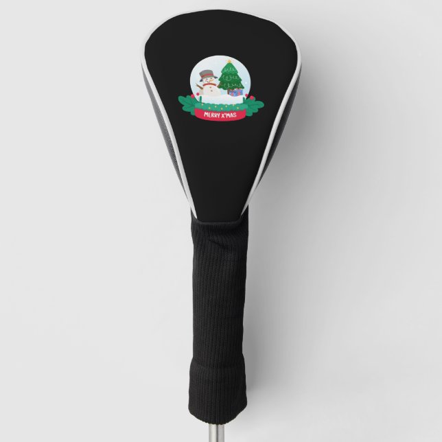 Frosty the Snowman Frohe Weihnachten Golf Headcover (Vorderseite)