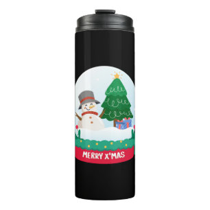Frosty the Snowman Frohe Weihnachten Thermosbecher