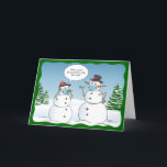 Frosty the Snowman Frohe Weihnachts Funny Feiertagskarte<br><div class="desc">Erstellen Sie Ihre eigenen lustigen Urlaubskarten auf dieser geilen Weihnachtskarte! Sie können den witzigen, sarkastischen Text einfach in der Zitatblase anpassen, in der steht: "Wessen Zuckerbrot hast du Jack, um das zu machen?", zu jeder personalisierten Formulierung Ihrer Wahl. Der einzigartige, von Raphaela Wilson illustrierte Snowman-Cartoon zeigt zwei niedliche Schneemänner, die...</div>