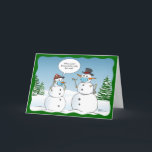 Frosty the Snowman Frohe Weihnachts Funny Feiertagskarte<br><div class="desc">Erstellen Sie Ihre eigenen lustigen Urlaubskarten auf dieser geilen Weihnachtskarte! Sie können den witzigen, sarkastischen Text einfach in der Zitatblase anpassen, in der steht: "Wessen Karotte hast du Jack, um das zu funktionieren?" auf jede personalisierte Formulierung Ihrer Wahl. Der einzigartige, von Raphaela Wilson illustrierte Snowman-Cartoon zeigt zwei niedliche Schneemänner, die...</div>