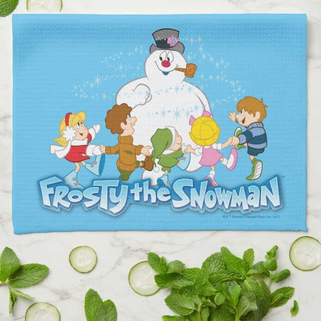 Frosty the Snowman™ | Frosty & Children Playing Geschirrtuch (Gefaltet)