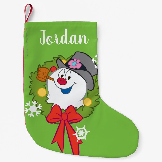 Frosty the Snowman™ | Frosty Holiday Wreath Kleiner Weihnachtsstrumpf (Vorderseite)