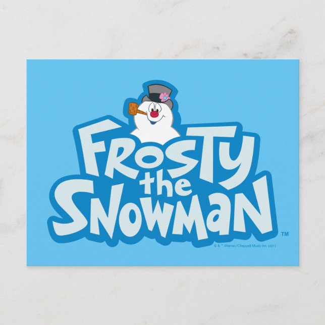 Frosty the Snowman™ | Gestrickte Logos Feiertagspostkarte (Vorderseite)