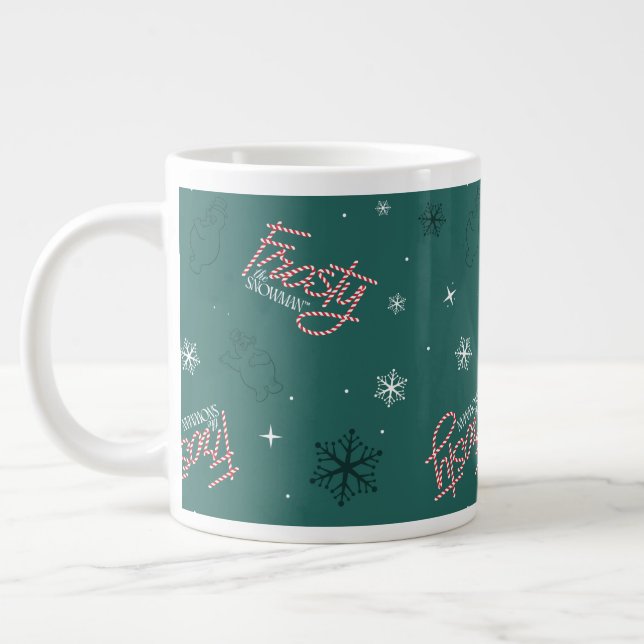 Frosty the Snowman Green Snowflake Pattern Jumbo-Tasse (Links)