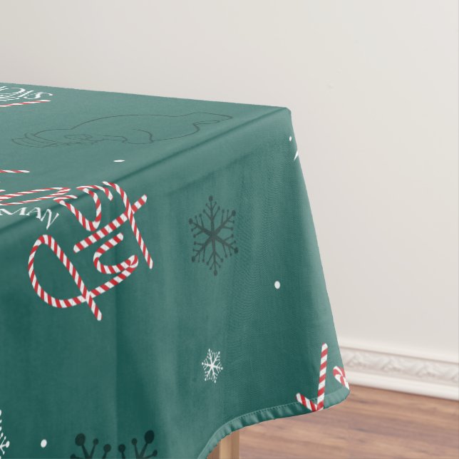Frosty the Snowman Green Snowflake Pattern Tischdecke (Beispiel)