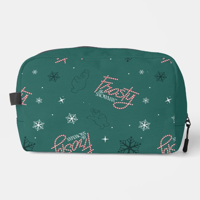 Frosty the Snowman Green Snowflake Pattern Waschbeutel (Vorderseite)