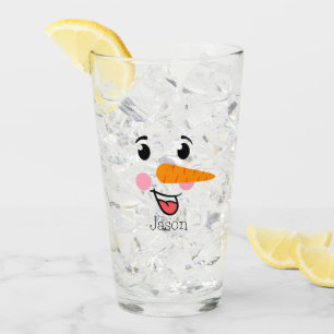 Frosty the Snowman Happy Face Glas