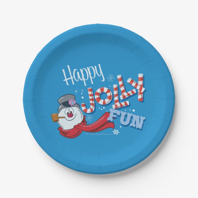 Frosty the Snowman™ | Happy Jolly Fun Pappteller (Vorderseite)