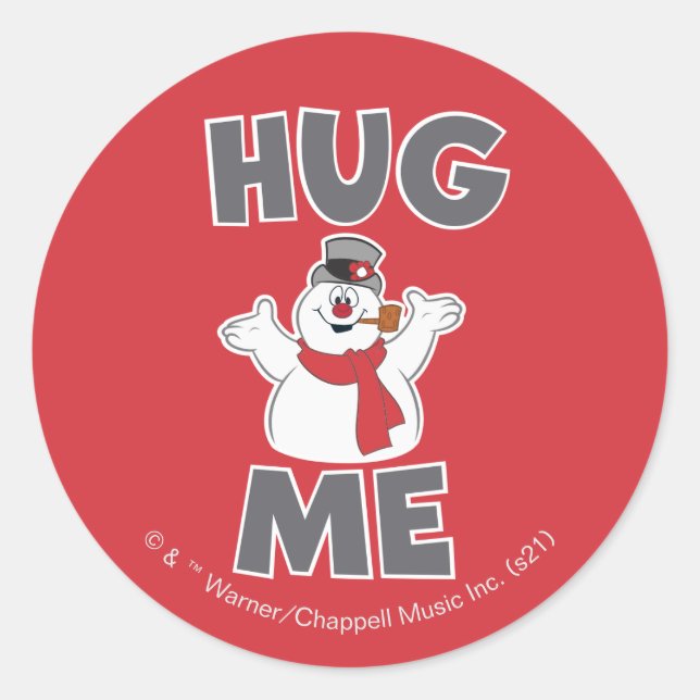 Frosty the Snowman™ | Hug Me Runder Aufkleber (Vorderseite)