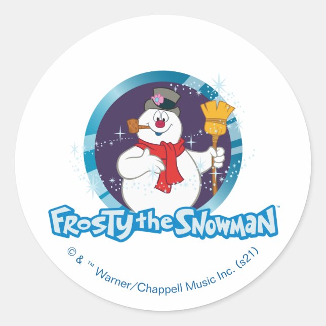 Frosty the Snowman™ | Magisches Frostportrait Runder Aufkleber (Vorderseite)