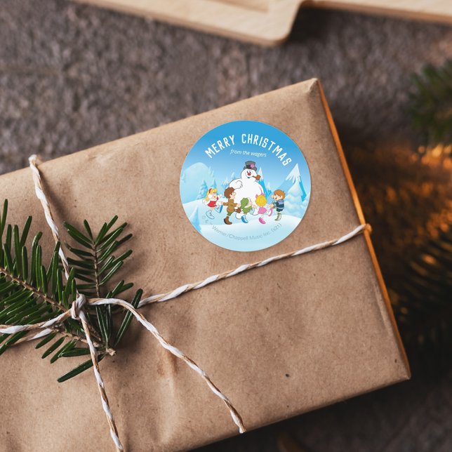 Frosty the Snowman™| Personalisierte Weihnachten Runder Aufkleber (Von Creator hochgeladen)
