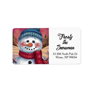 Frosty the Snowman Return Address Label Adressaufkleber