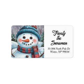 Frosty the Snowman Return Address Label Adressaufkleber