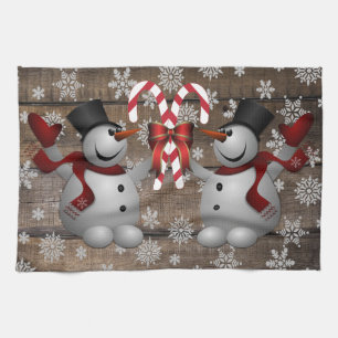 Frosty The Snowman Snowflakes Candy Canes Geschirrtuch