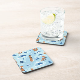 Frosty Winter Foxes Getränkeuntersetzer