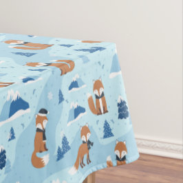 Frosty Winter Foxes Tischdecke
