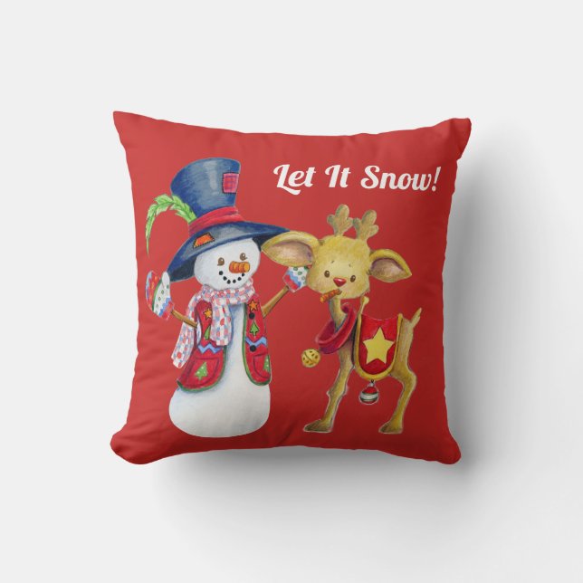 Frosty Winter Snowman Kissen (Vorderseite)