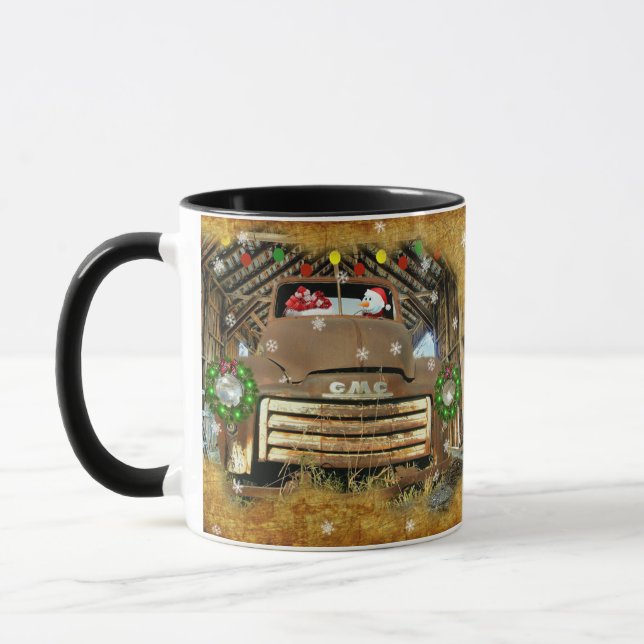Frosty's Vintager GMC Truck Weihnachtslauf Tasse (Links)