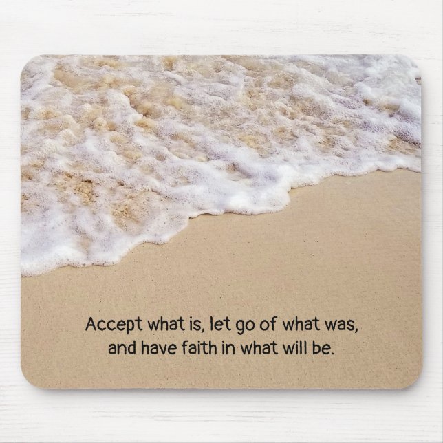 Frothy Ocean Surf mit Quote Mouse Pad Mousepad (Vorne)