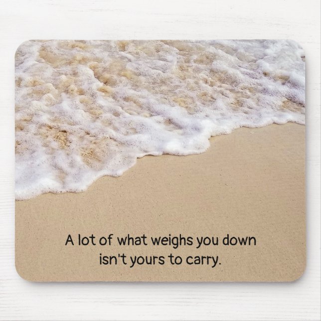 Frothy Ocean Surf mit Quote Mouse Pad Mousepad (Vorne)